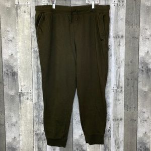 CHAMPION Men’s‎ olive green sweatpants w/ pockets and drawstring waist. XXL. EUC